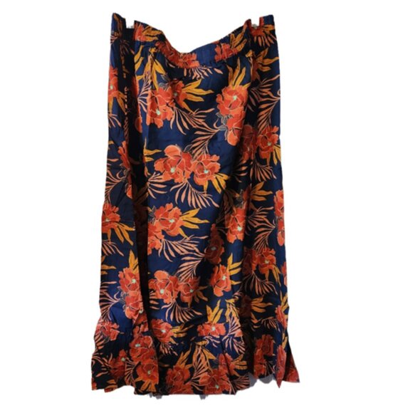 Blue Floral Maxi Skirt - Size XL - Picture 2 of 2